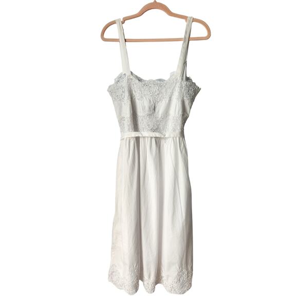 NWT J. Crew Philomena Dress Cotton Poplin Lace Dress Bridal Shower White M *Flaw - Picture 4 of 13